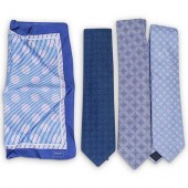 (4 PCS) LANVIN SILK NECKTIE GR