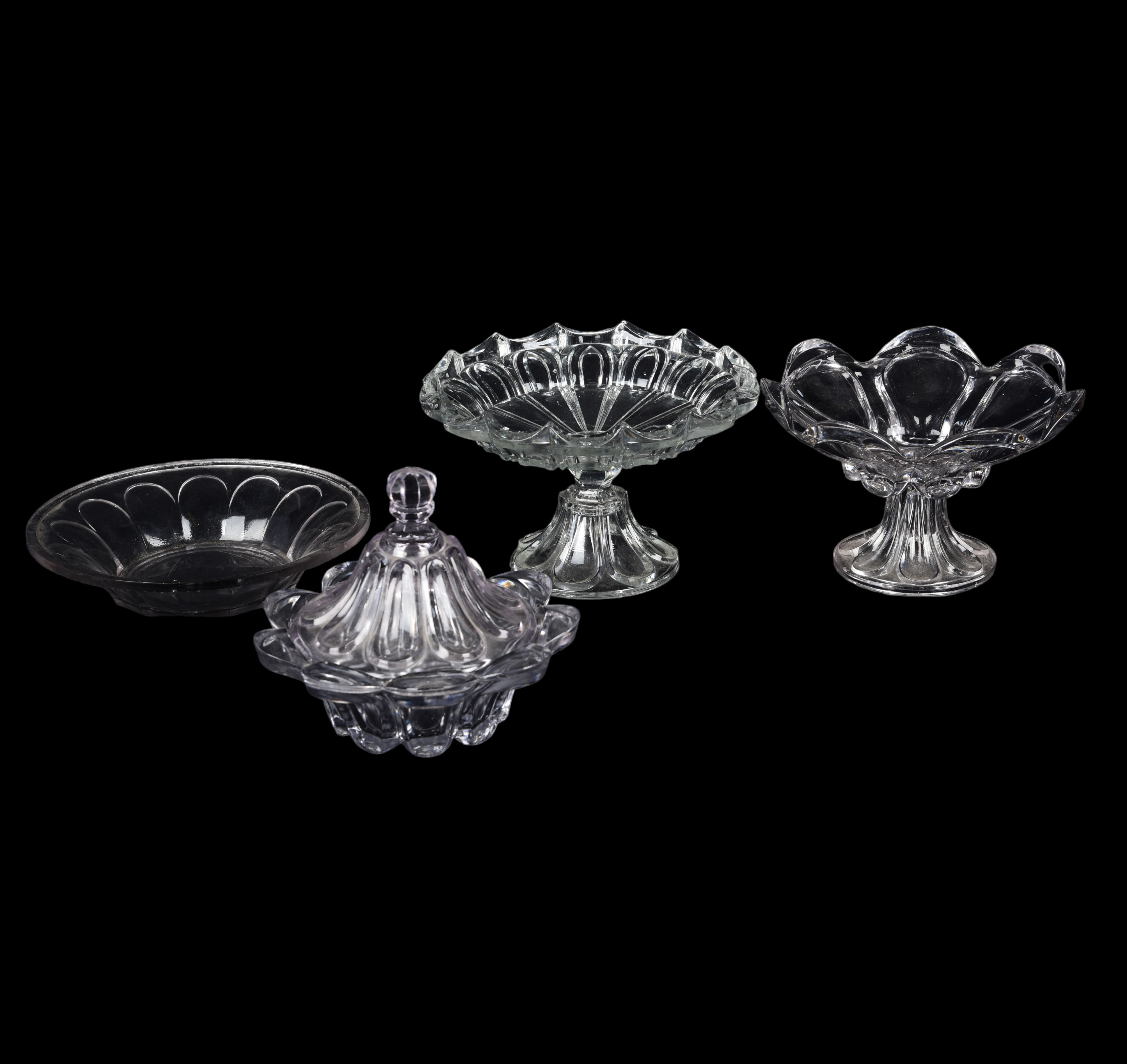 (4) Pcs Loop flint glass, c/o