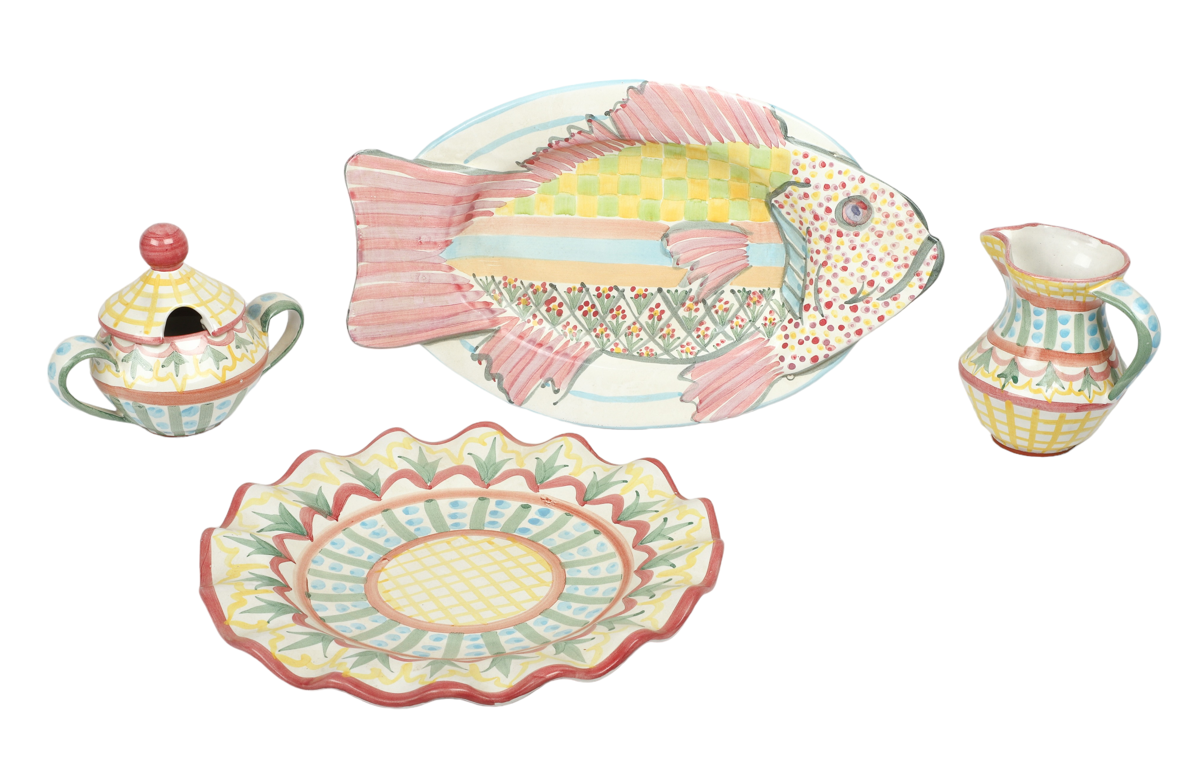 (4) Pcs MacKenzie Childs pottery,