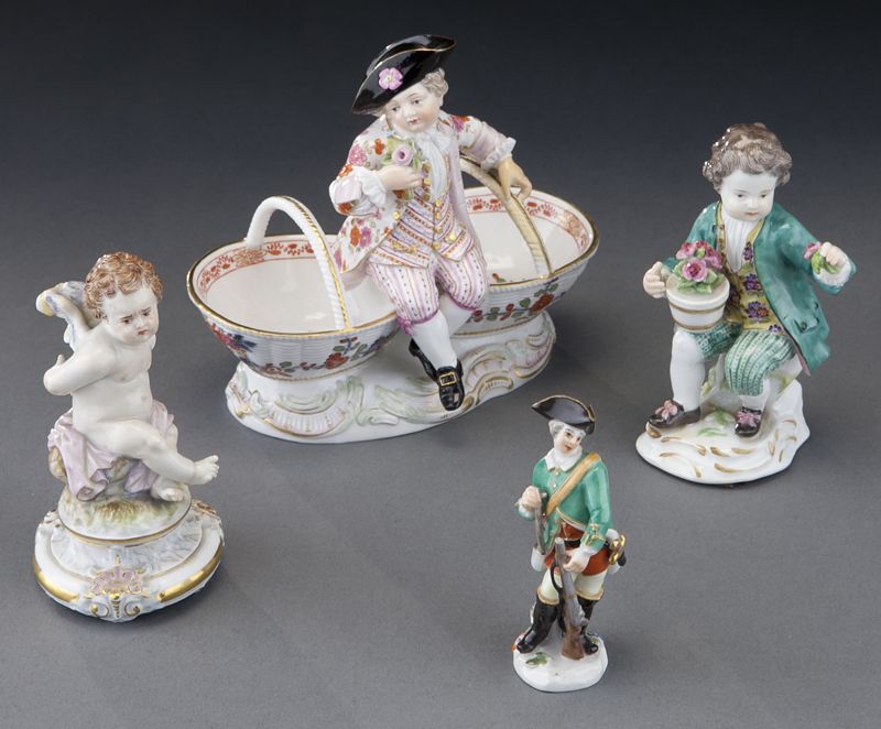 4 Pcs. Meissen figural porcelain