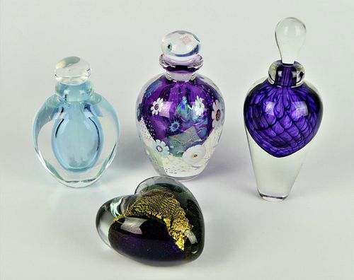 4 PCS SIGNED STUDIO GLASS