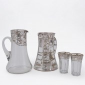 4 PCS, SILVER OVERLAY BARWARE,