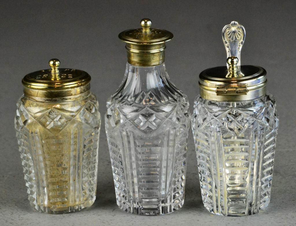 (4) Pcs. Sterling and Cut Glass