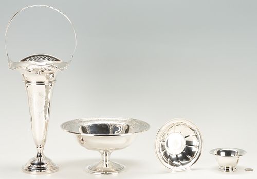 4 PCS STERLING SILVER HOLLOWARE,