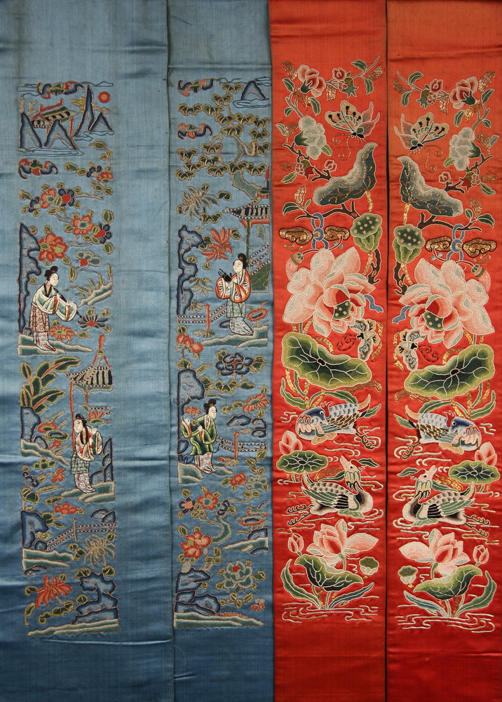 (4 PCS) VINTAGE CHINESE FABRICS -