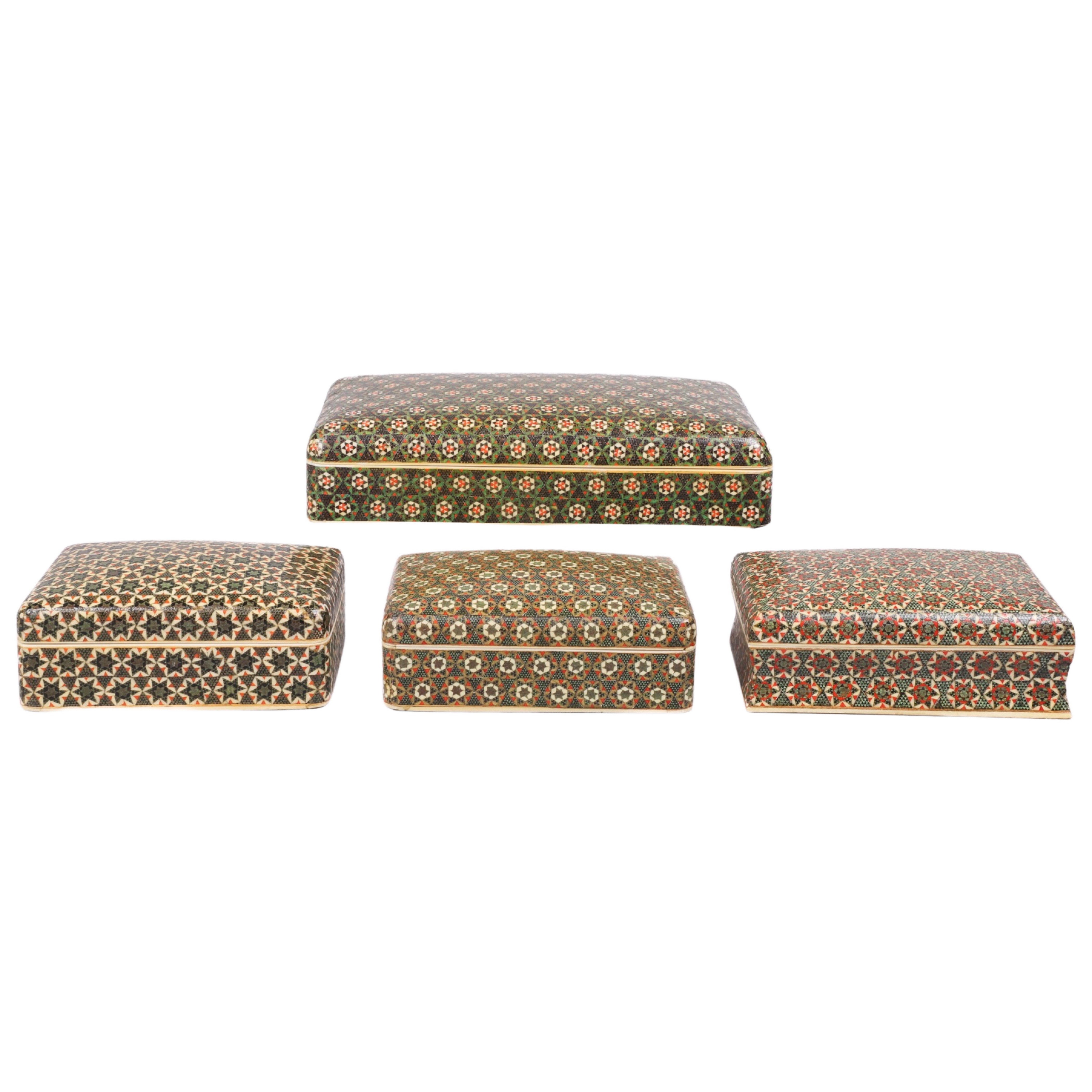 (4) Persian Khatam boxes,