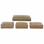(4) Persian Khatam boxes, 6-3/