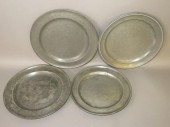 4 PEWTER PLATESca. mid 18th-ea