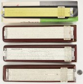 4 PICKETT SLIDE RULES, INCL. C