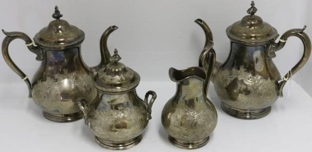 4 PIECE AMERICAN COIN SILVER TEA