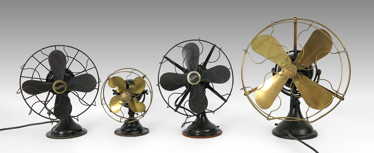4 PIECE ANTIQUE ELECTRIC FANS: To