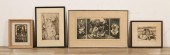 4 PIECE ART LOT ETCHINGS & WOO