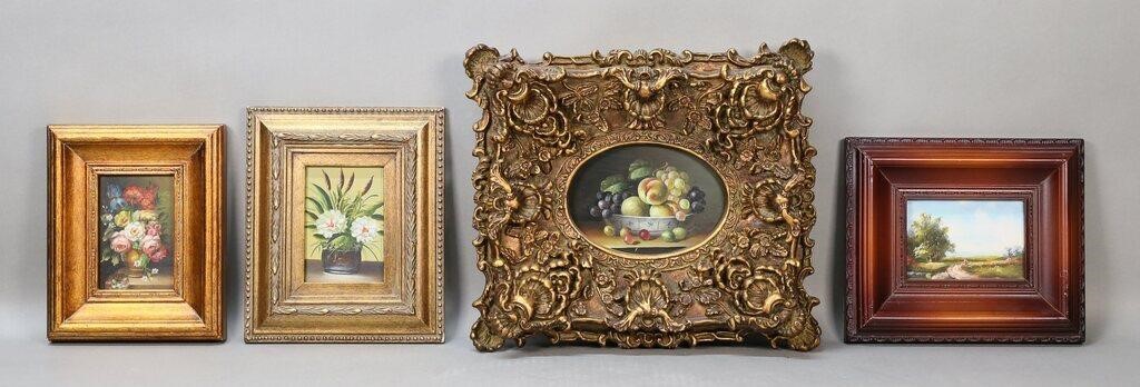 4 PIECE ART LOT STILL LIFES &