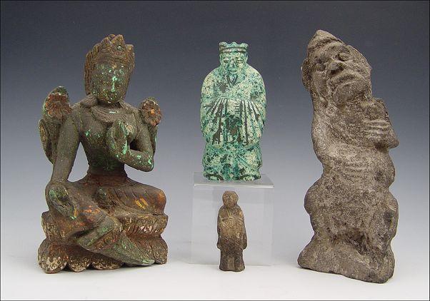 4 PIECE ASIAN DEITIES & FIGURES: To