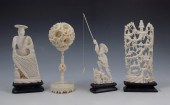 4 PIECE CHINESE CARVED IVORY: