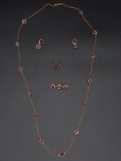 4-PIECE DEMI PARURE, 14KT AND