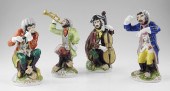 4 PIECE DRESDEN PORCELAIN MONK