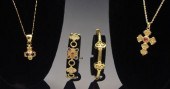 4 PIECE ESTATE GOLD BRACELETS