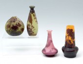 4 PIECE GALLE ART GLASS: 1) Sm