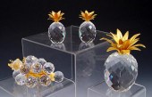 4 PIECE GILT ACCENTED SWAROVSK