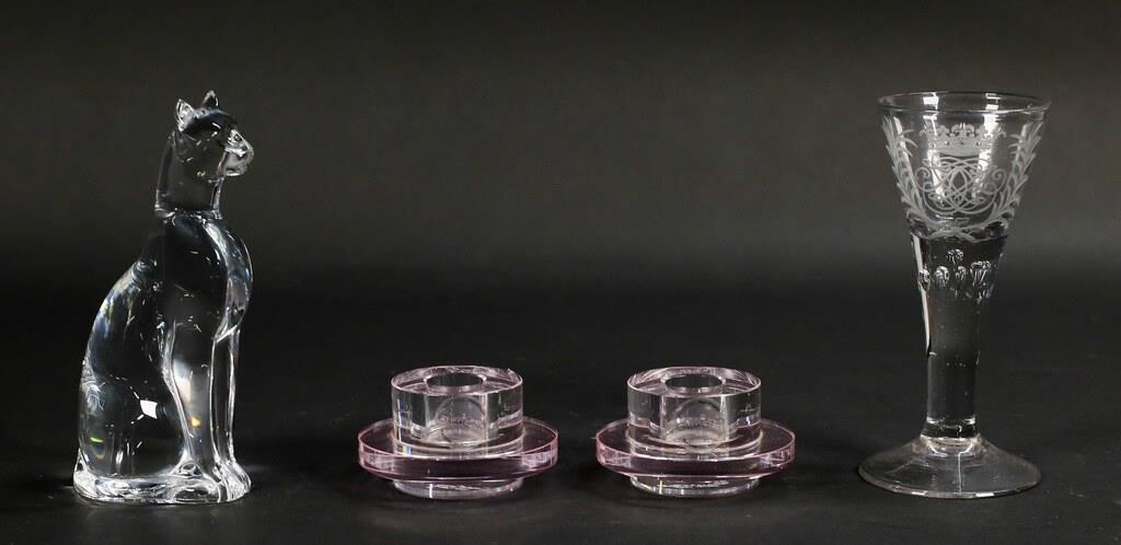 4 PIECE GLASS LOT BACCARAT & ARIK