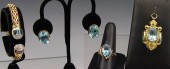 4 PIECE GOLD AND TOPAZ JEWELRY