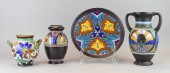 4 PIECE GOUDA ART POTTERY GROU