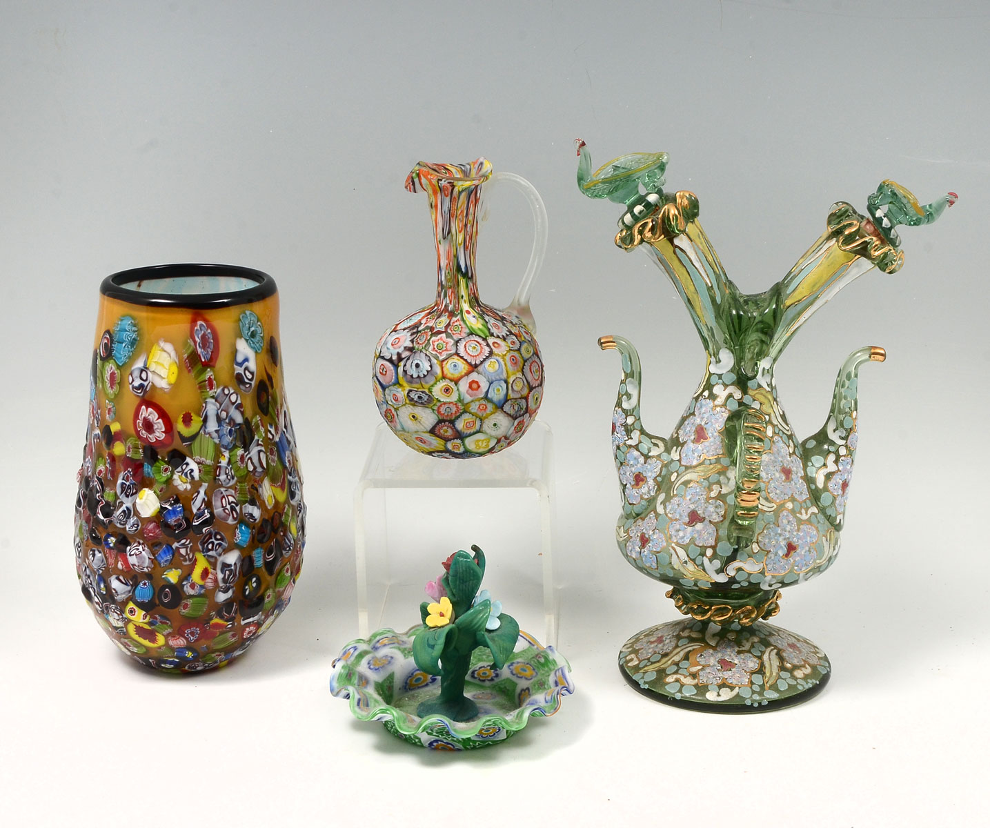 4 PIECE ITALIAN ART GLASS