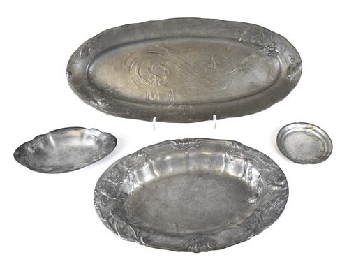 4 PIECE KAYSERZINN PEWTER GROUPING4