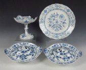 4 PIECE LOT OF MEISSEN BLUE ON