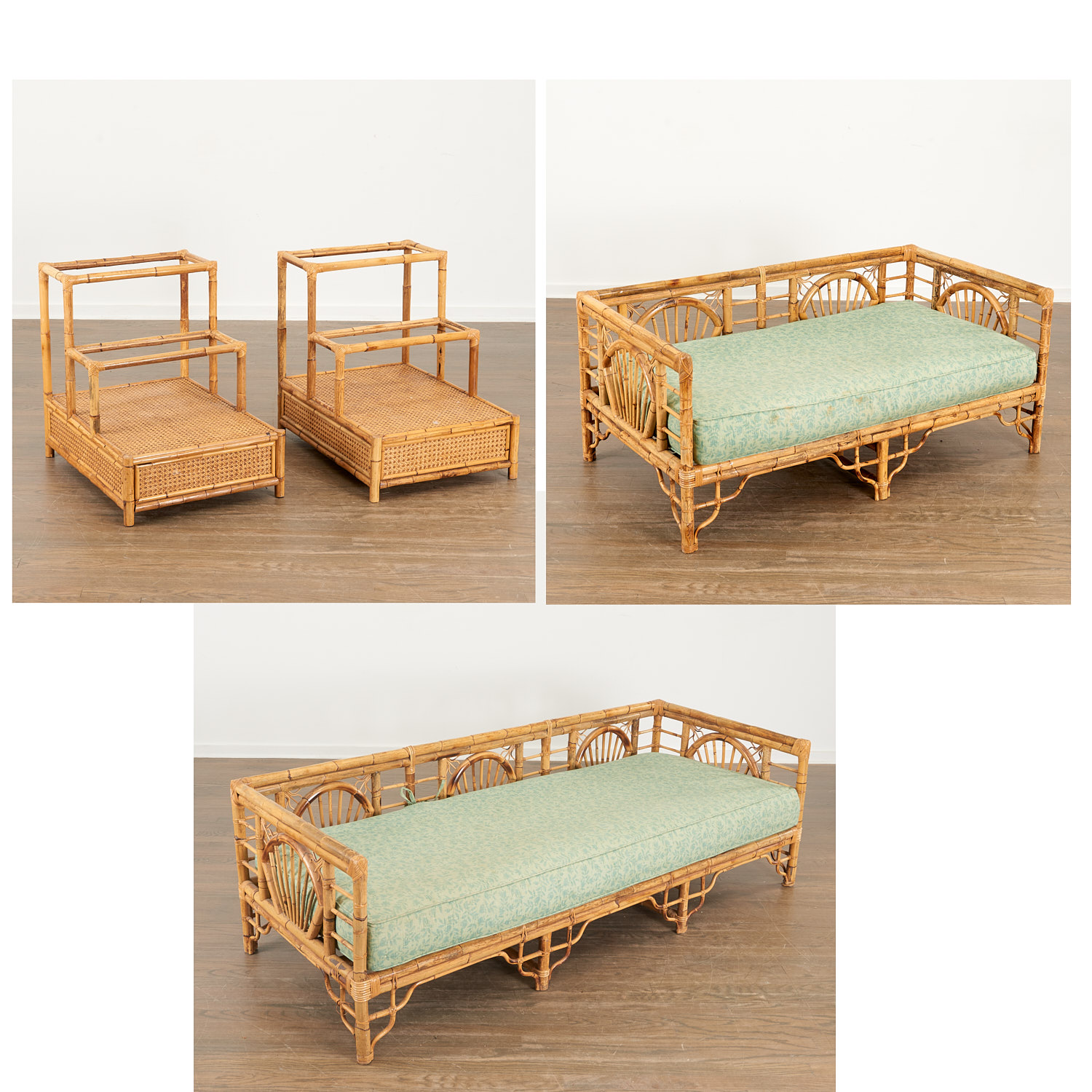 (4) PIECE MID CENTURY BAMBOO
