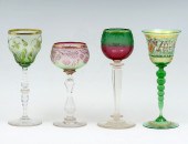 4 PIECE MOSER? ART GLASSES: Co