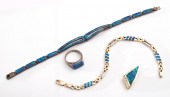4 PIECE OPAL 14K AND STERLING