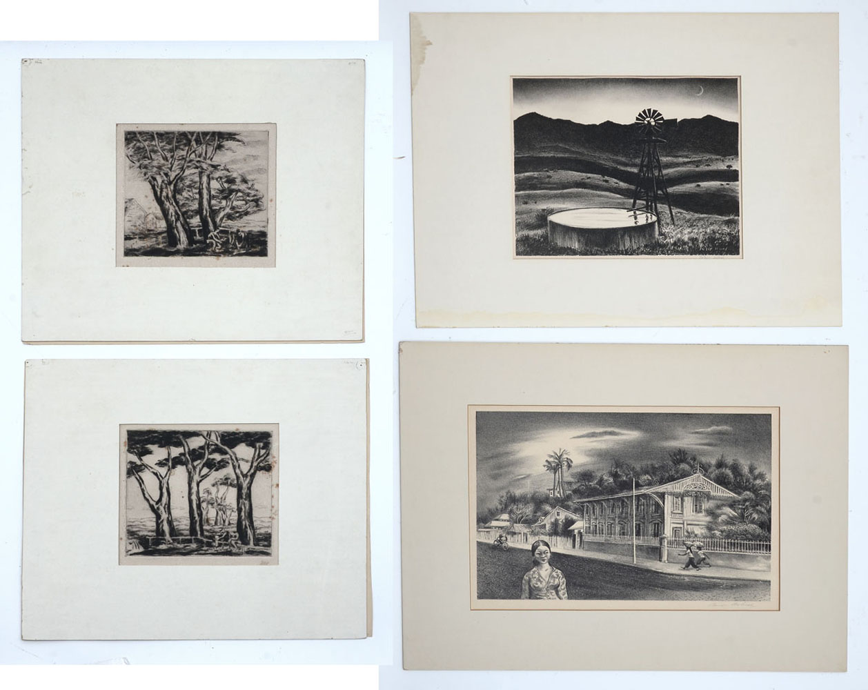4 PIECE PRINT BOHROD, HURD AND