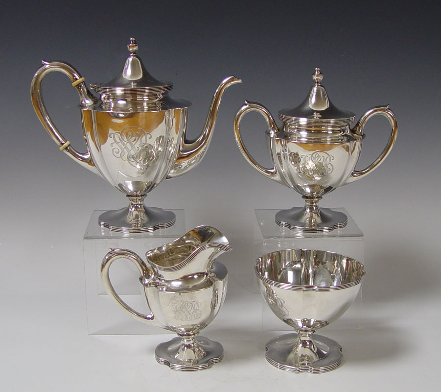 4 PIECE STERLING TEA SERVICE: