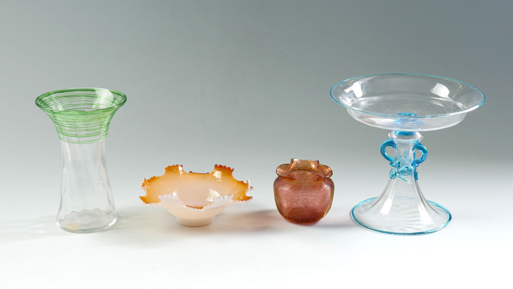 4 PIECE STEUBEN ART GLASS INCLUDING