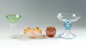 4 PIECE STEUBEN ART GLASS INCL