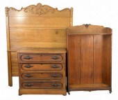 4 PIECE VICTORIAN LOT, OAK BOO