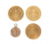 4 PIECE WWI MEDALS AND MEDALLI