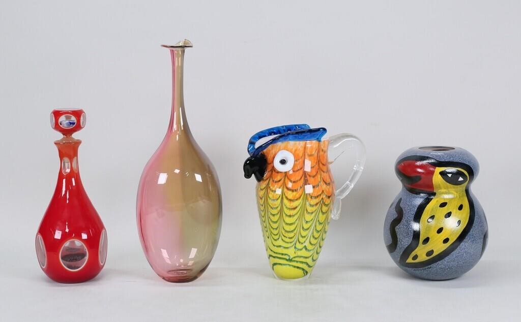 4 PIECES ART GLASS KOSTA,