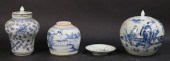 4 PIECES BLUE & WHITE CHINESE