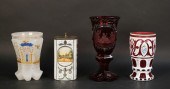 4 PIECES BOHEMIAN GLASS4 piece