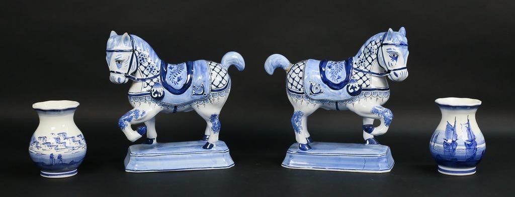 4 PIECES DELFT STYLE PORCELAIN4