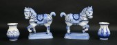 4 PIECES DELFT STYLE PORCELAIN