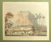 4 pieces.  Hand-Colored Aquati