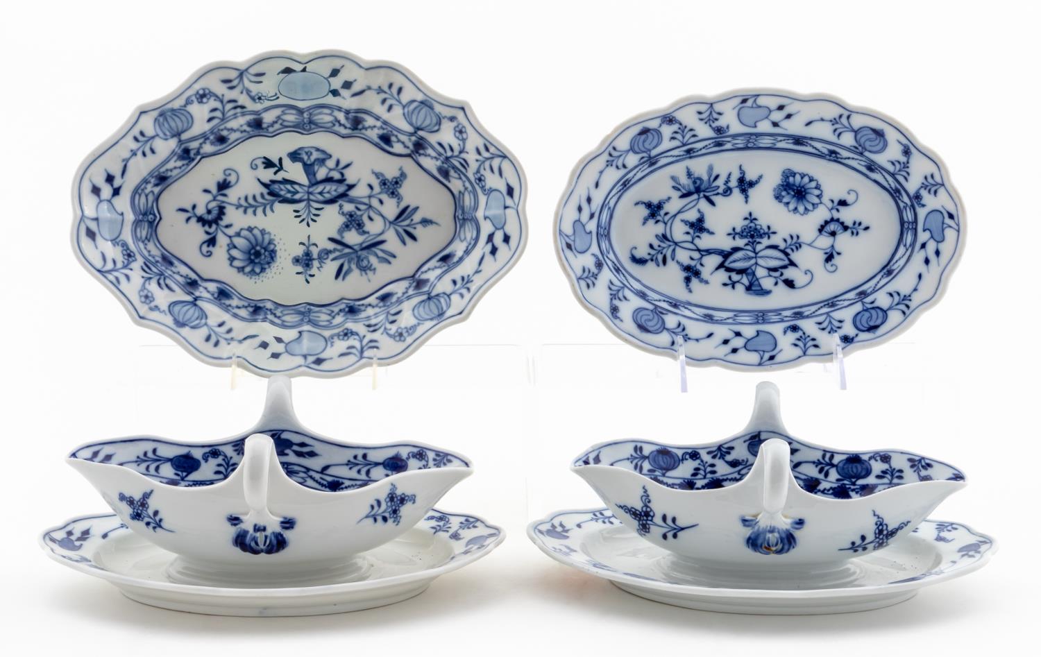 4 PIECES, MEISSEN "BLUE ONION"