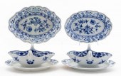 4 PIECES, MEISSEN "BLUE ONION"