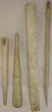 4 PIECES  OF 19TH C WHALEBONE