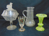 4 PIECES OF GLASS, COVERED COM