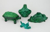 4 PIECES OF MALACHITE GLASS4 P